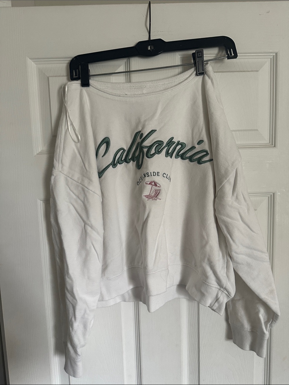 California Graphic off the shoulder Sweatshirt